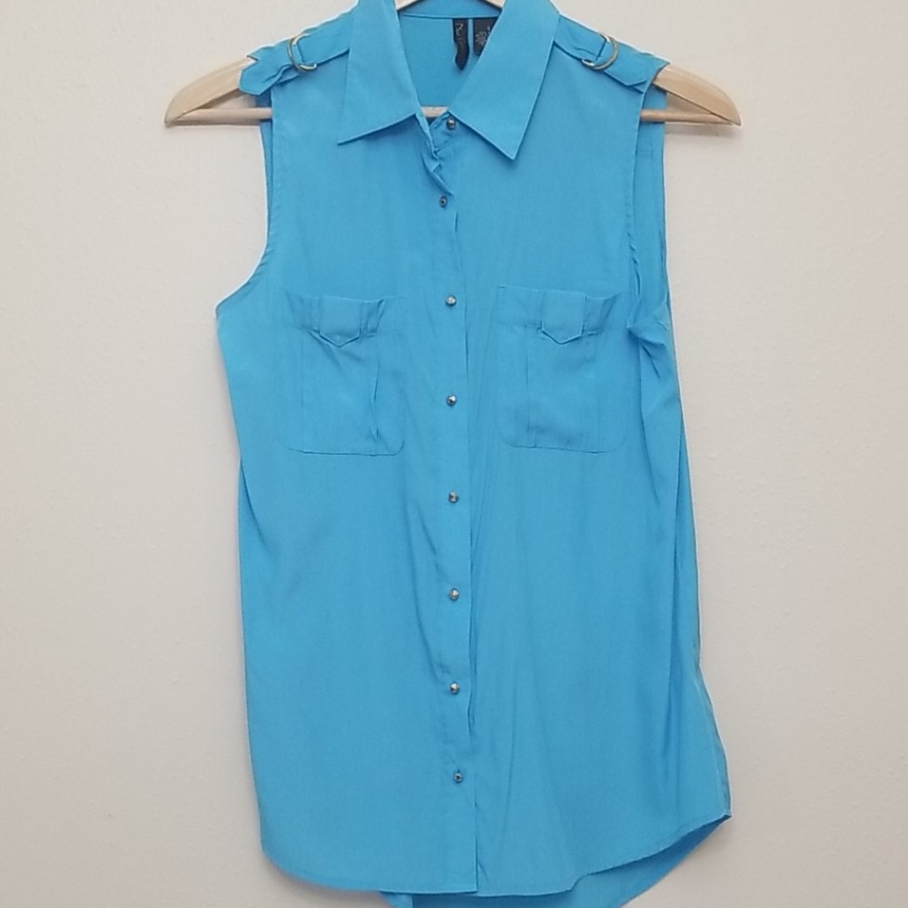 Nue Options Blue Spike Tank Top Small